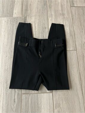 Abercrombie & Fitch Black Slim Ponte Leggings with Front Zippers